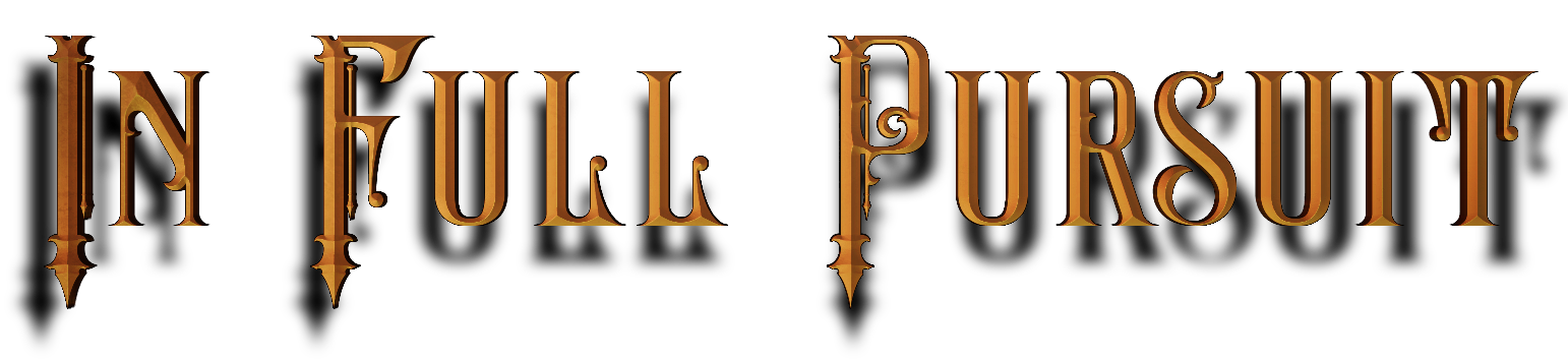 Gold fantasy lettering spells: In Full Pursuit